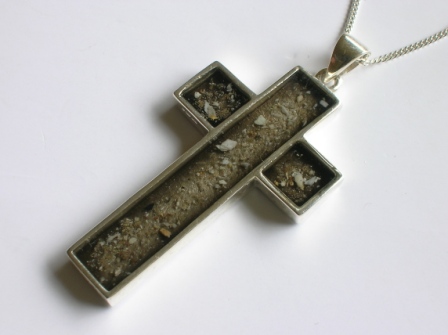 Sterling silver cross pendant for ashes
