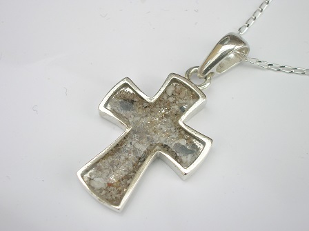 Sterling silver cross pendant for ashes