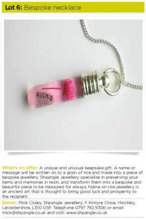 Acorn centre charity - name on rice jewellery